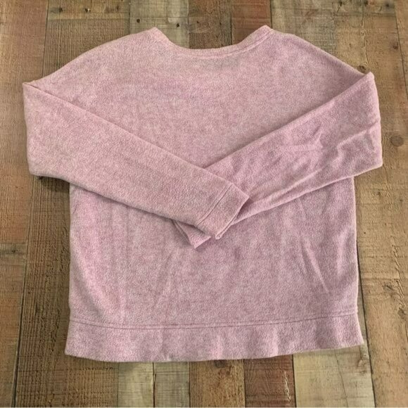 BDG womens size small soft crew neck long sleeve top with side zippers in pink - Picture 8 of 8